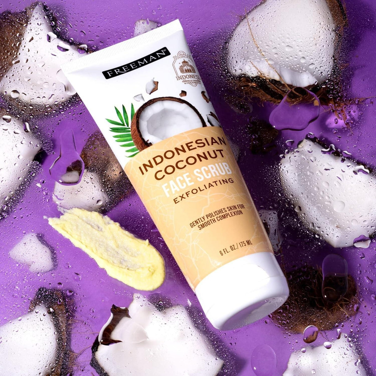 Face & Lip Exfoliating Scrub Set with Coconut and Sugar - 2 Pack, 6 oz Each