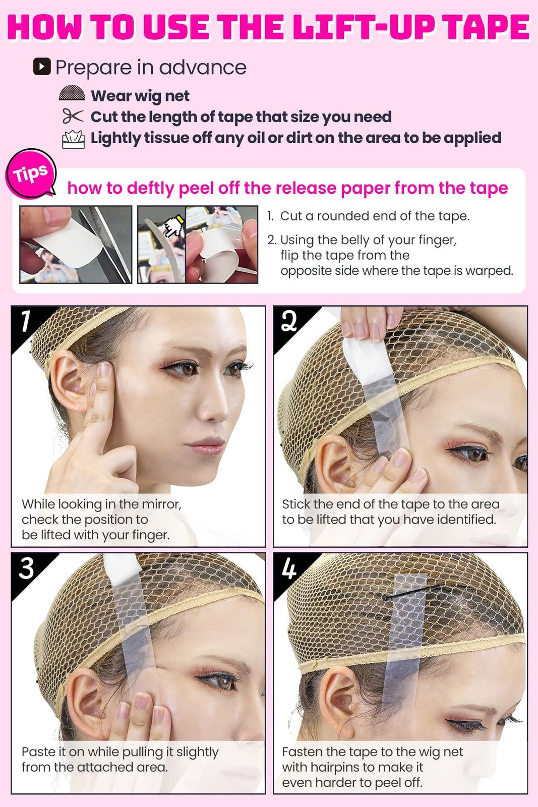 Cosplay Face Lift Tape - Invisible, Medical-Grade