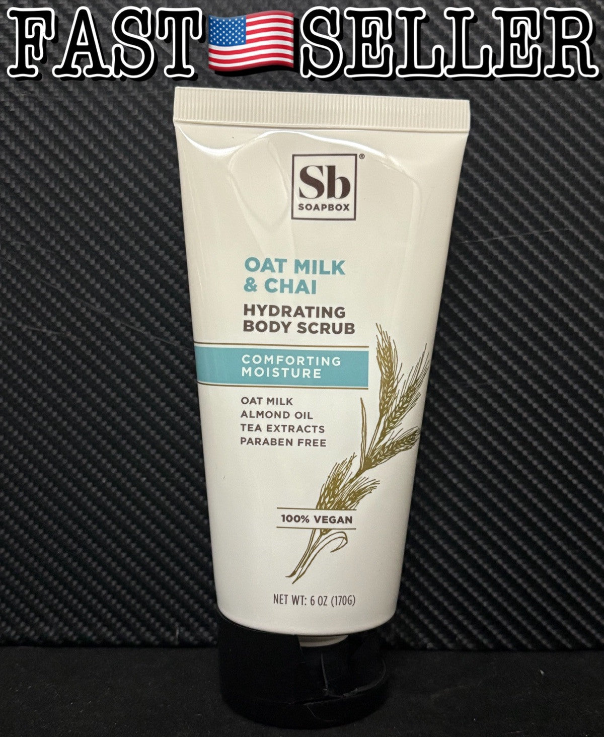 Soapbox Oat Milk & Chai Exfoliating Body Scrub Moisturizer 6oz (170g)
