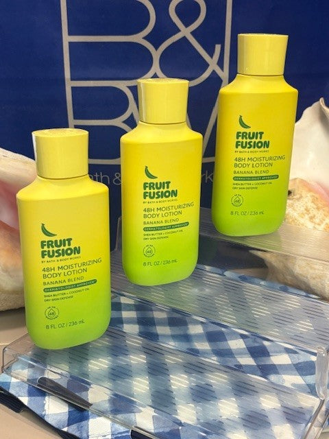 3 NEW! Bath & Body Works FRUIT FUSION BANANA BLEND 48 HR Moisture