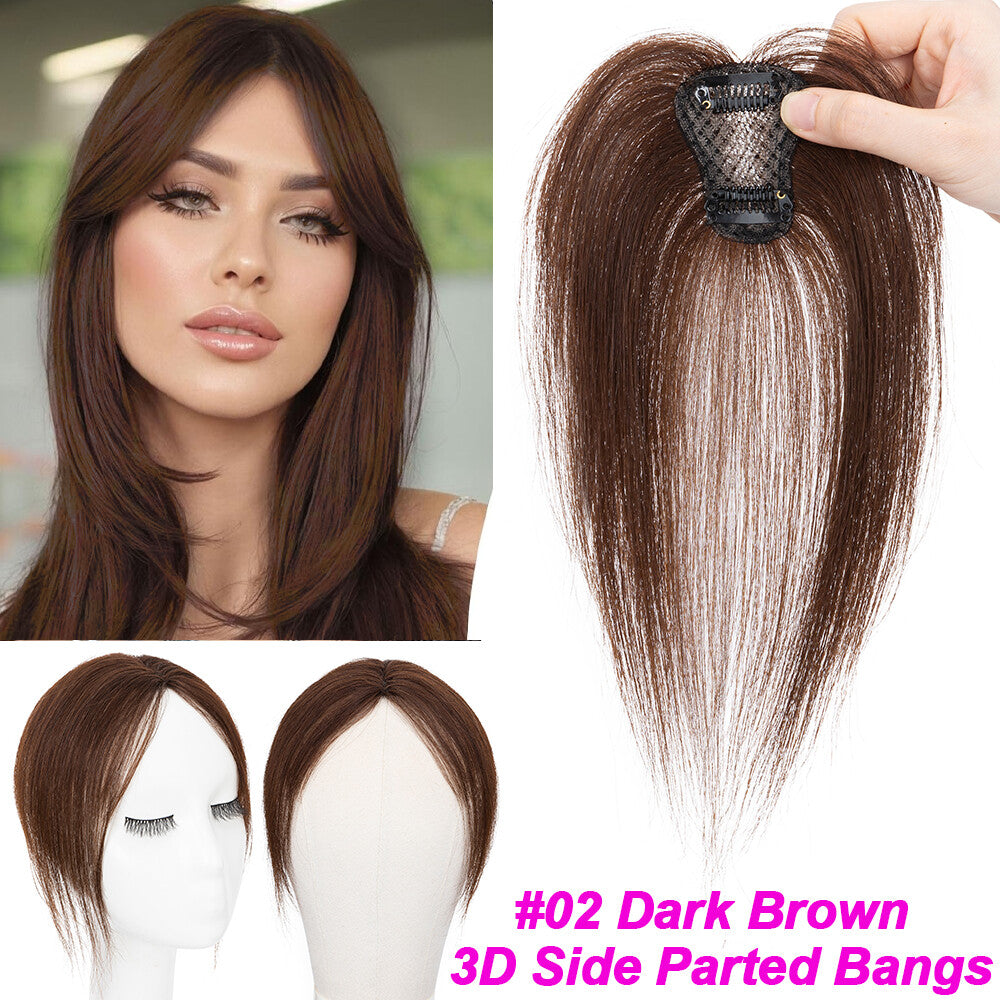 Human Hair Clip-In Bangs Topper with Remy Hair for Natural Look