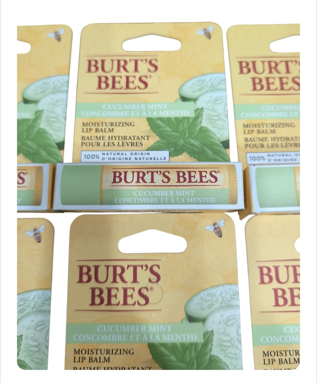 6 Pack Cucumber Mint Lip Balm Set - Moisturizing, Discontinued