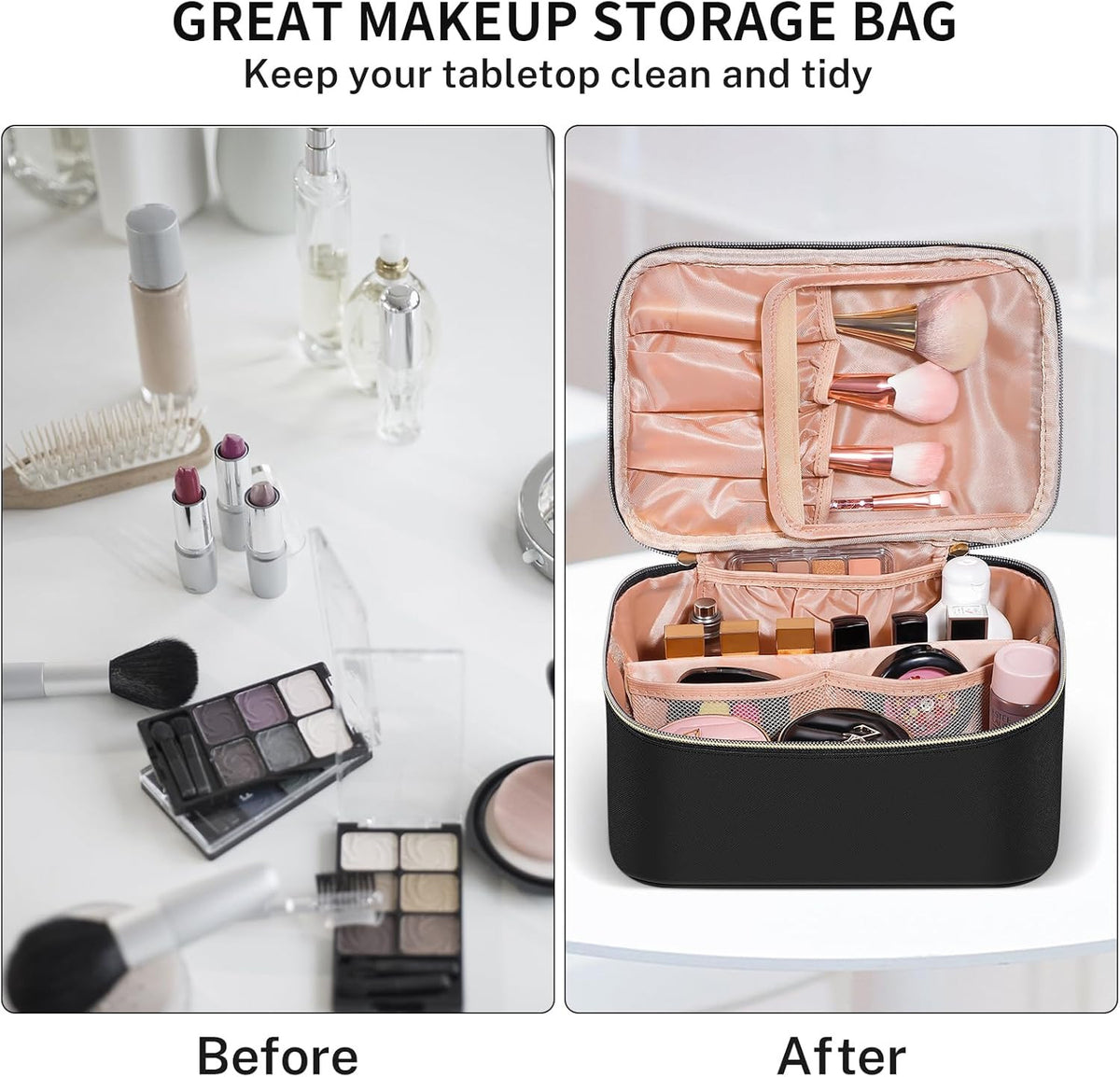 Large Capacity Waterproof Travel Makeup Bag for Women - Portable Organizer