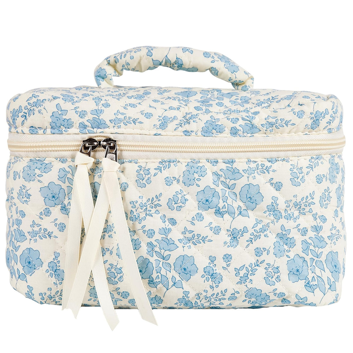 Large Travel Quilted Makeup Bag - Cosmetic Organizer & Toiletry Pouch