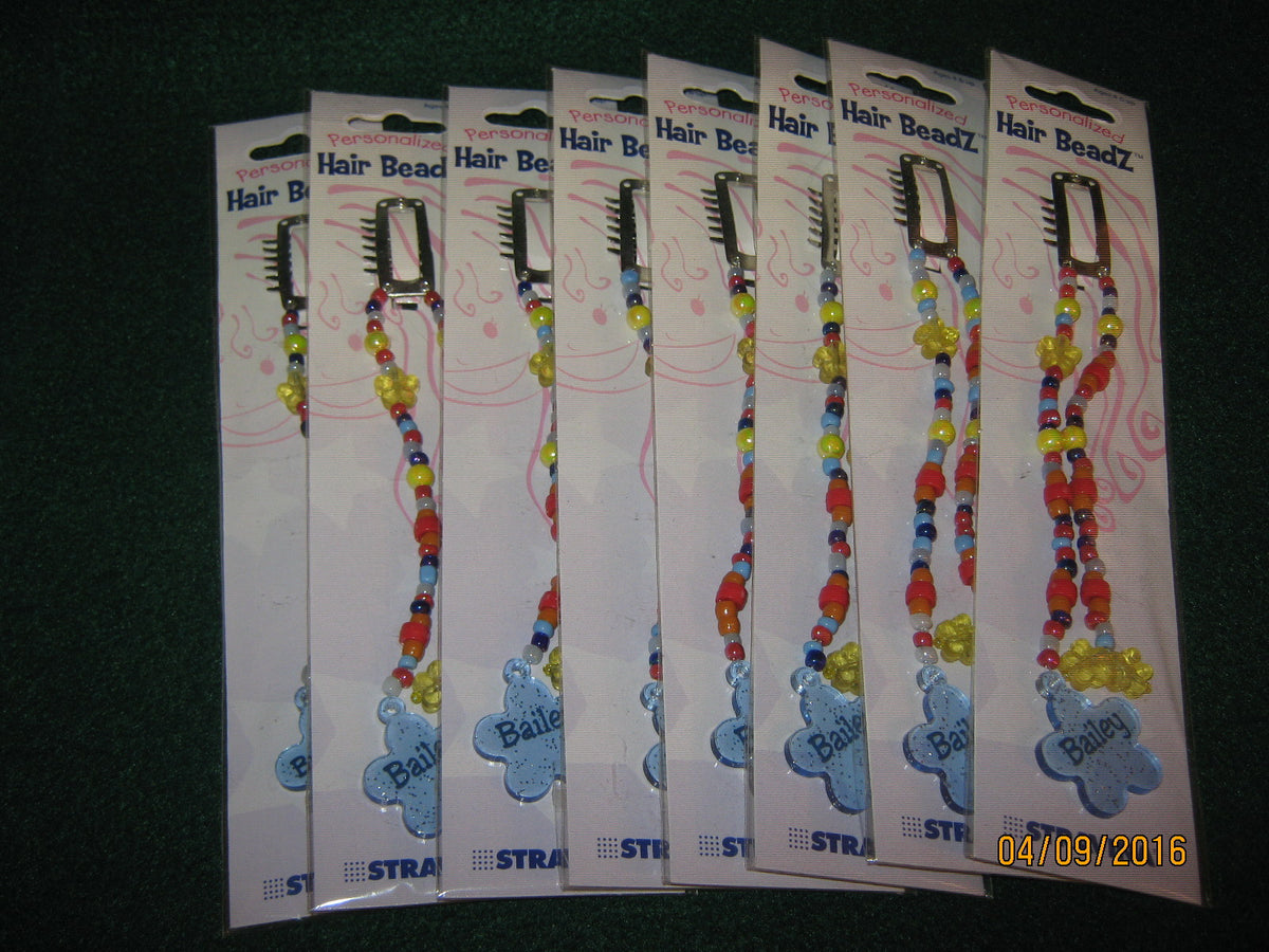 (20) Hair Beads "BAILEY" - BLUE- Stravina / Beadz Children 4 &Up
