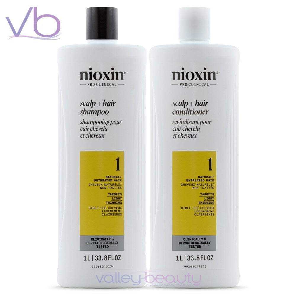 NIOXIN System 1 Shampoo + Conditioner Combo | Natural Hair with Light