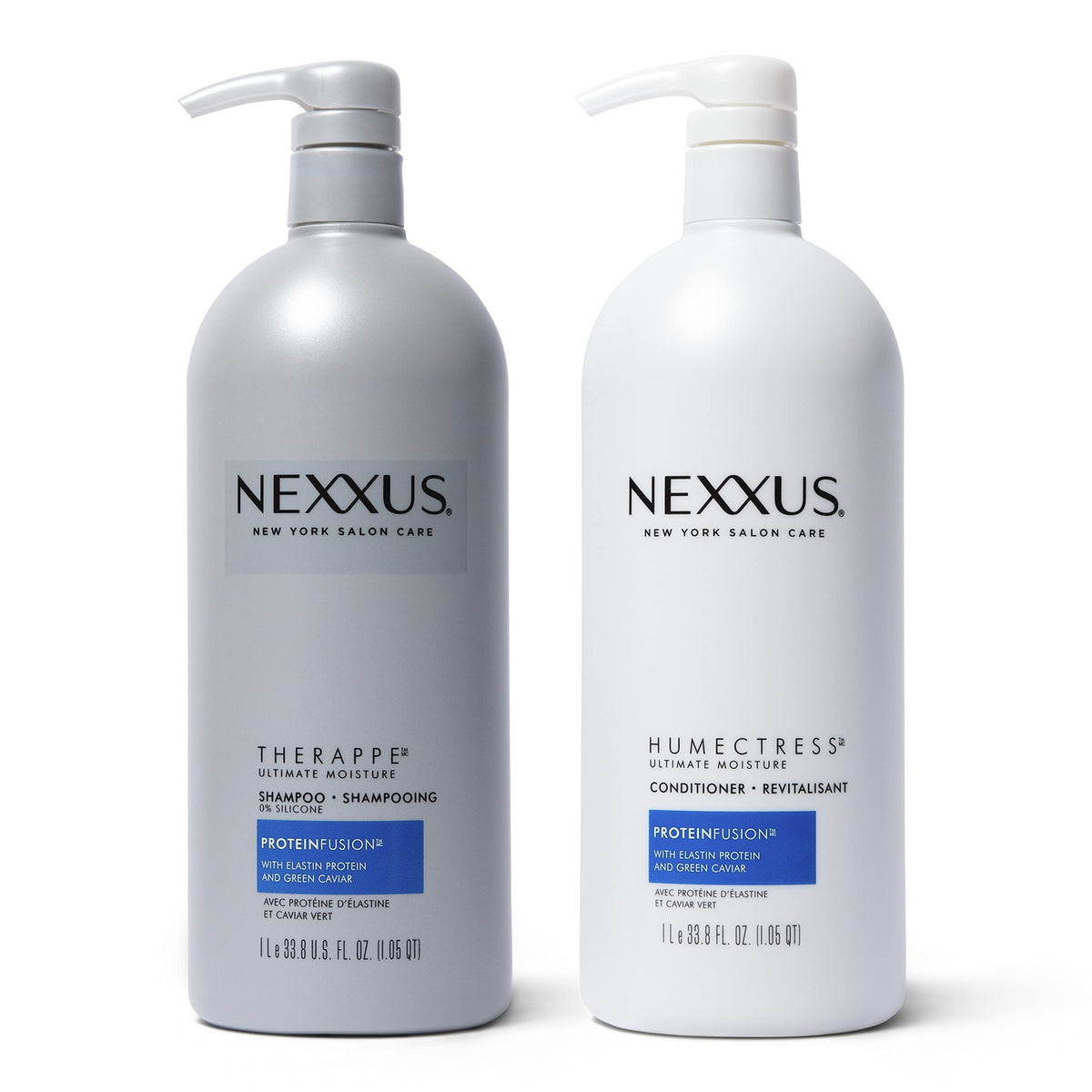 Nexxus Moisturizing Shampoo & Conditioner for Dry Hair Silicone-Free - Salon-Quality Repair & Hydration