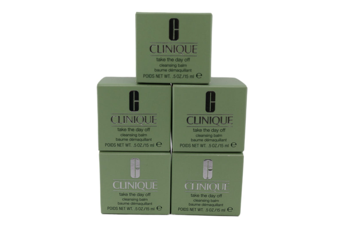 Set of 5 Clinique Take the Day Off Cleansing Balm Minis 0.5 oz - Gentle Makeup Remover