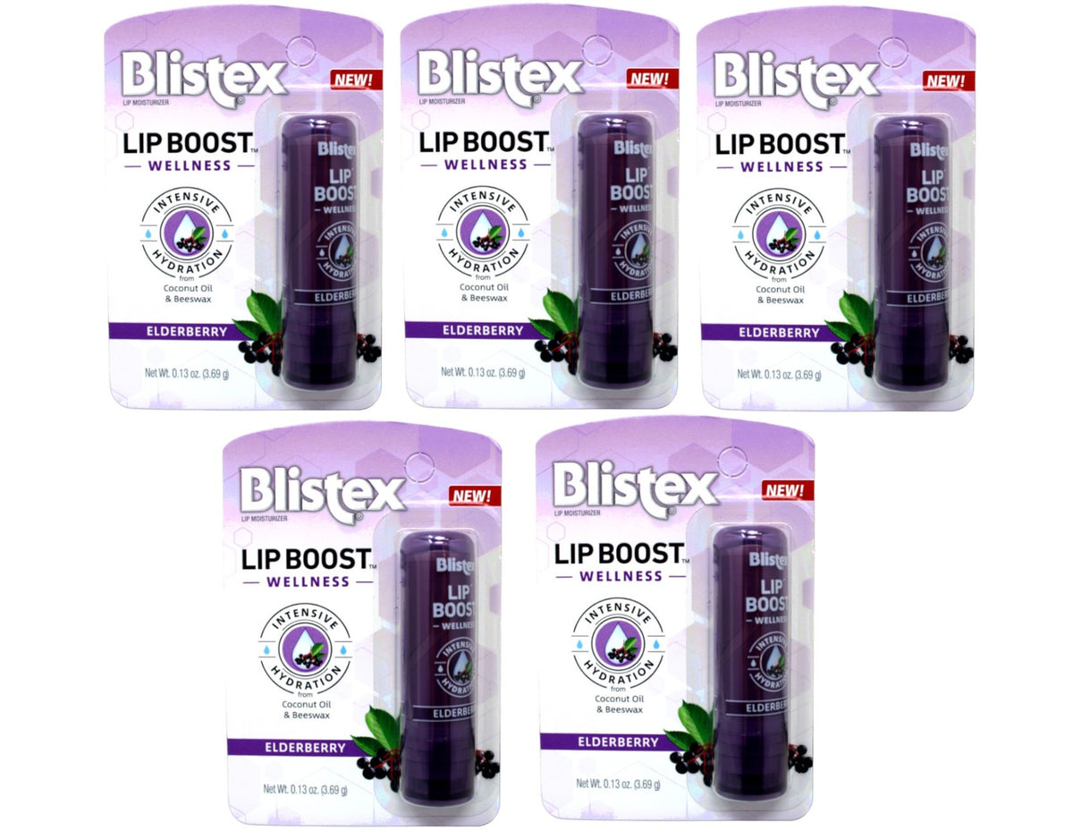 Lip Balm Set - Coconut Oil & Beeswax Hydration with Elderberry Extract - 5 Pack
