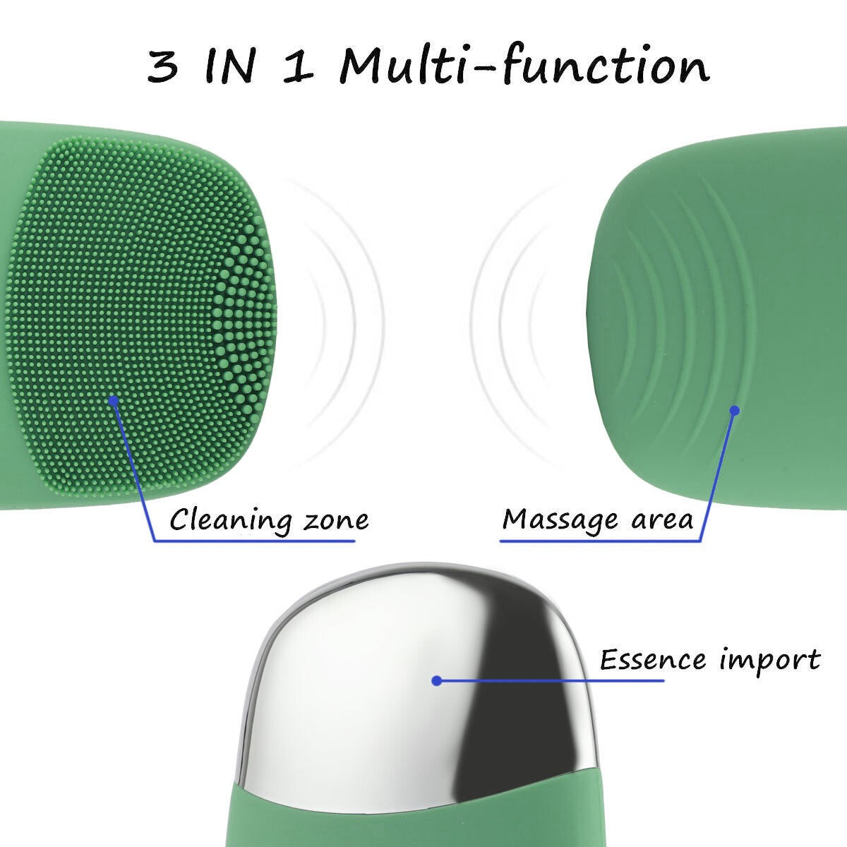 Electric Silicone Facial Cleansing Brush Waterproof Skin Care Massager