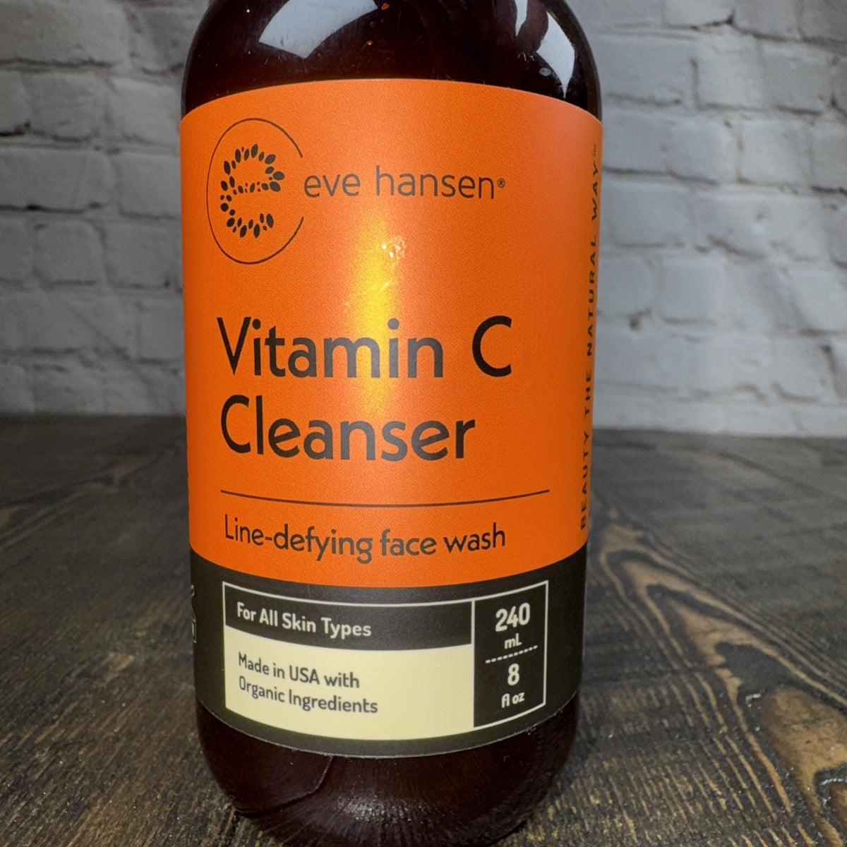 Vitamin C Facial Cleanser - Organic & Vegan Face Wash for All Skin Types - 8 oz