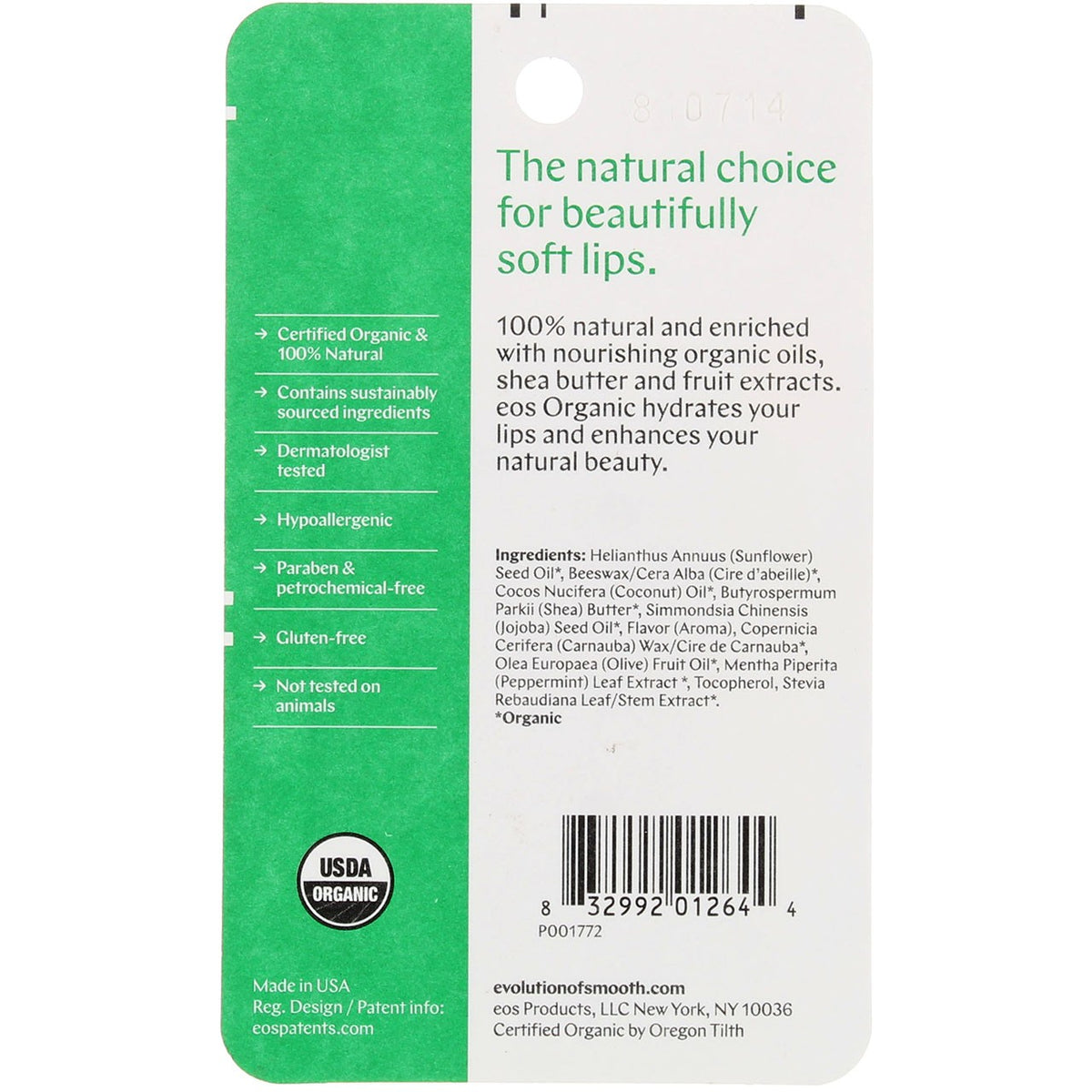 Organic Lip Balm Stick Pack - Sweet Mint, Hydrating & Natural, 3 Pack