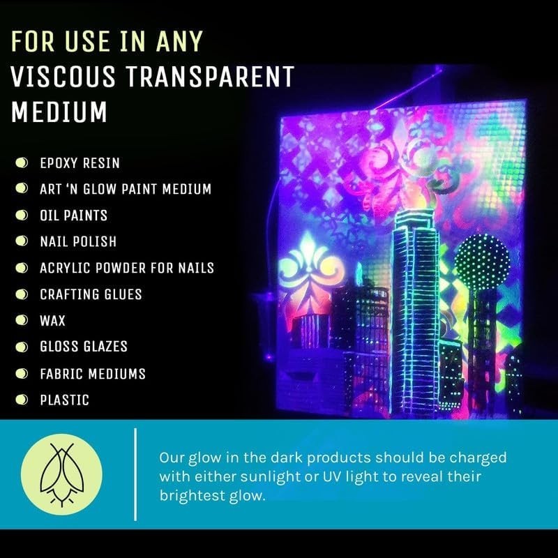 Glow in The Dark Pigment Powder - Neutral Sky Blue 12g for Art & Crafts