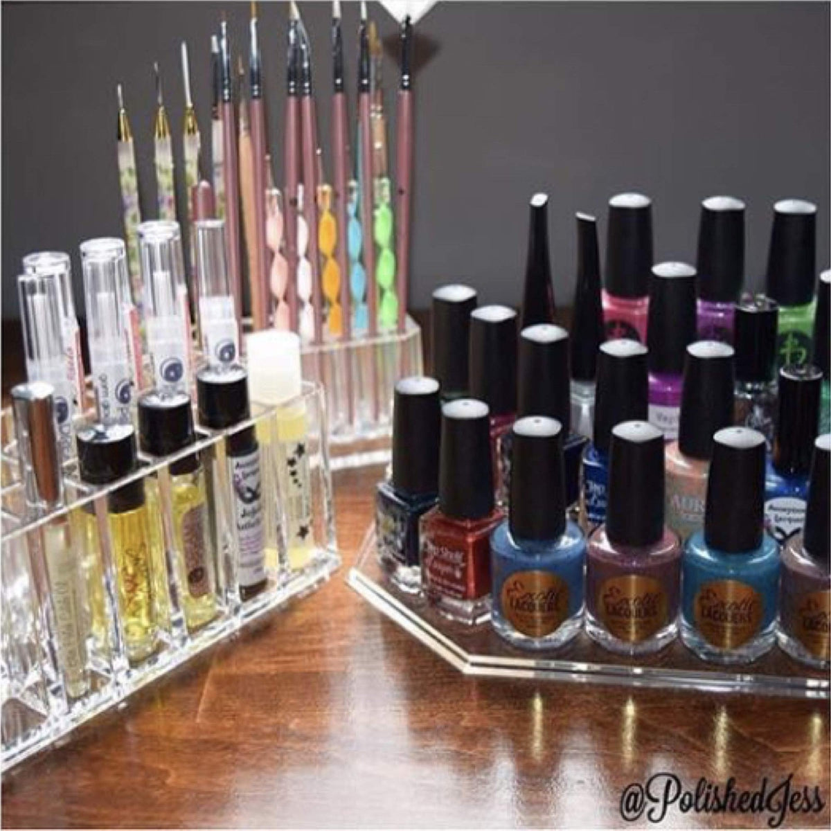 Nail Art Tool Organizer Display Case 2-Pack for Manicure Supplies