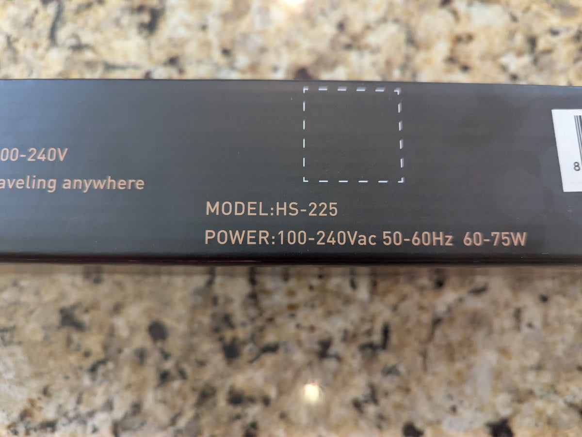 Hair Straightener Brush HS-225 with 6 Temperature Settings - Black Gold Travel-Ready