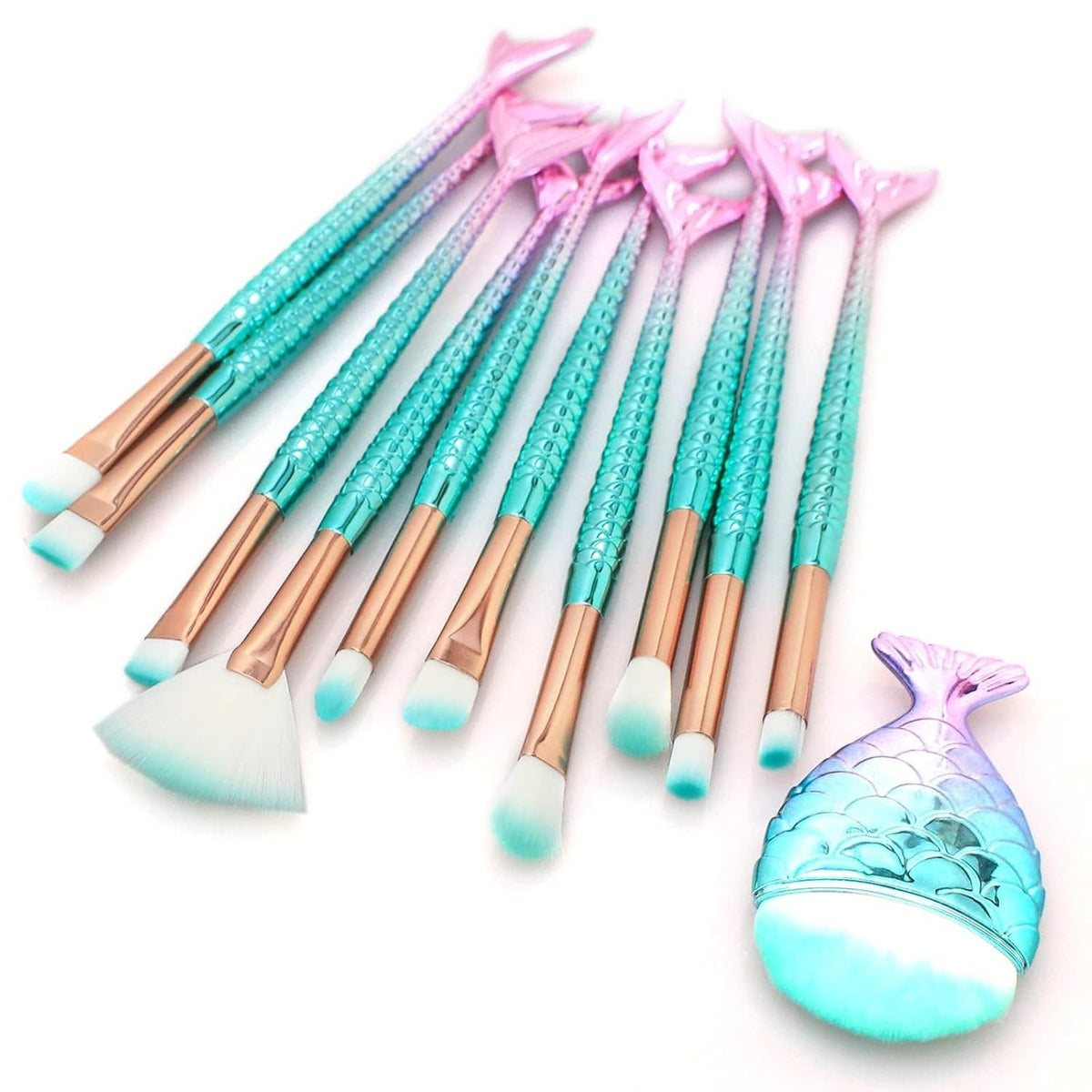11PCS Makeup Brush Set for Face Eyes Blush Foundation Eyeliner - Soft Bristles