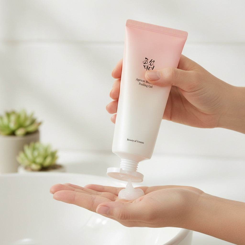 Exfoliating Face & Body Gel with Prunus Mume Flower - Gentle Korean Skin Care