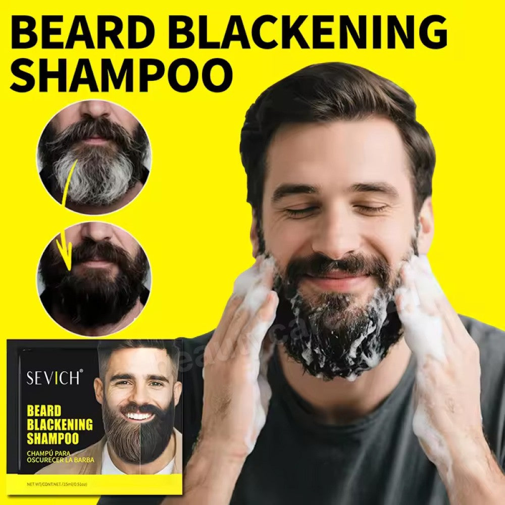 Beard Blackening Shampoo for Men - Instant Black Color 10x15ml