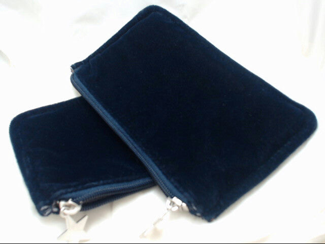 Black Velvet Cosmetic Makeup Bag - Set of 2 Midnight Blue Travel Bags