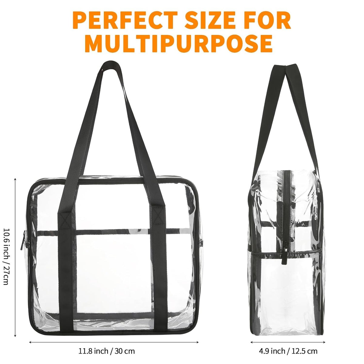 Extra Large Clear Cosmetic Makeup Bag with Shoulder Strap & Handle