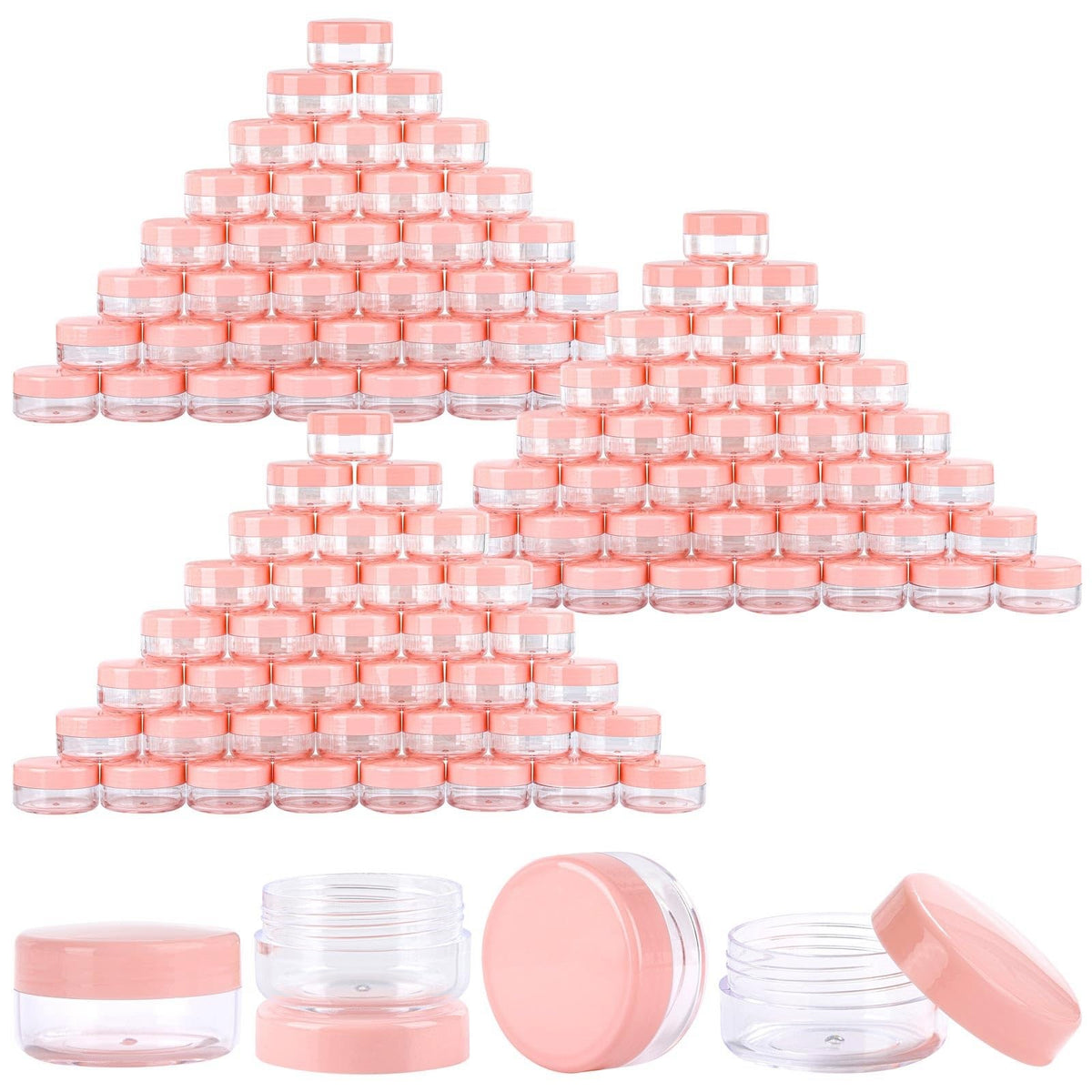 10g Sample Plastic Jars with Lids - Small Cosmetic Containers, Lip Balm & Cosmetic Storage