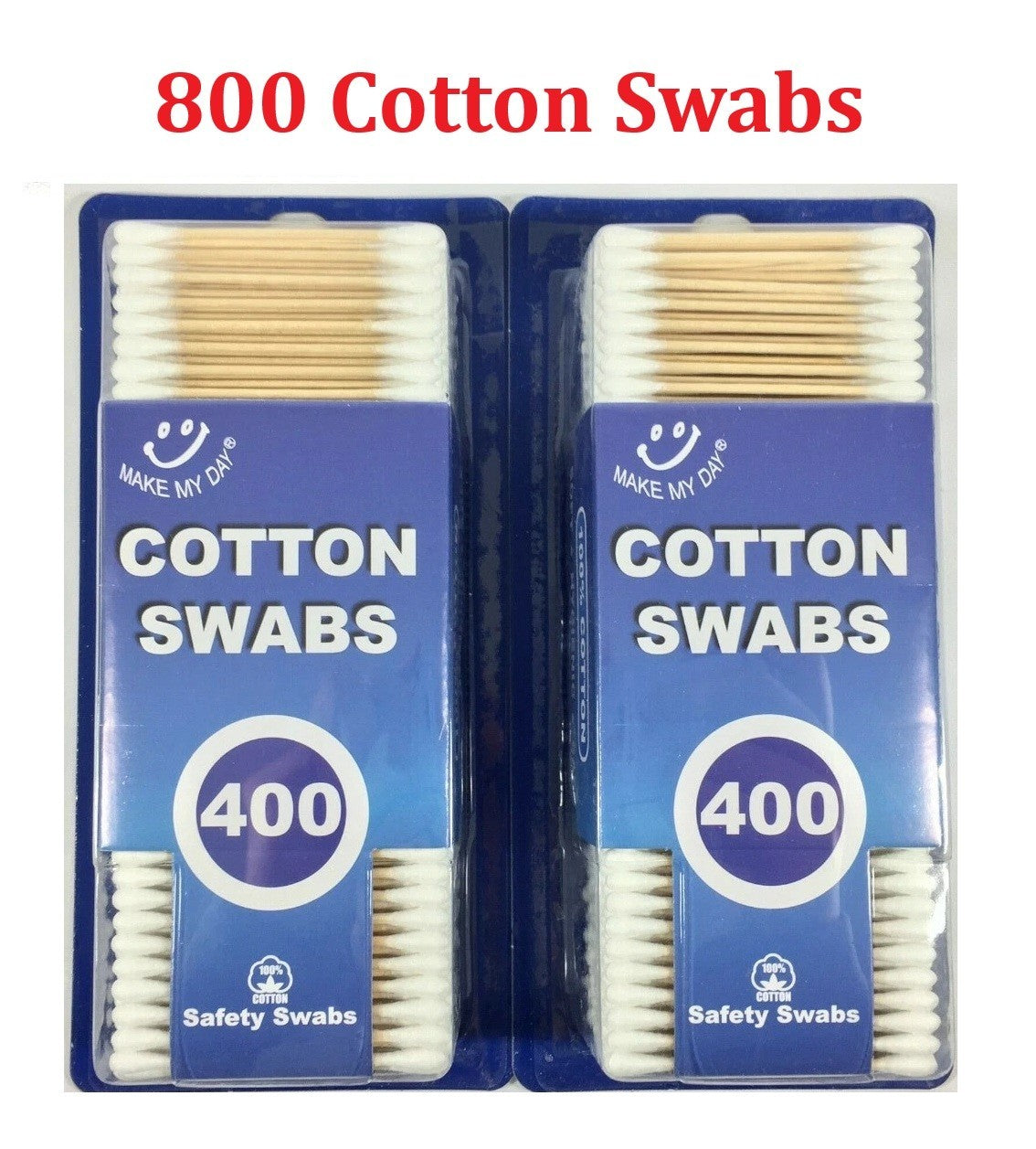 Wooden Cotton Swabs 800 Pcs - Soft Hygienic Multi-Purpose Applicators