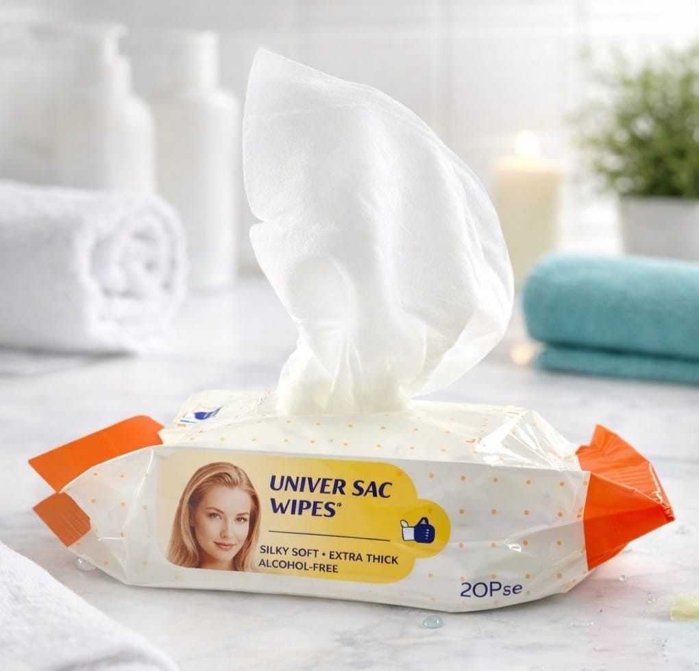 Personal Cleansing Wipes - Alcohol-Free Travel Size with Aloe & Lanolin - 4 Pack