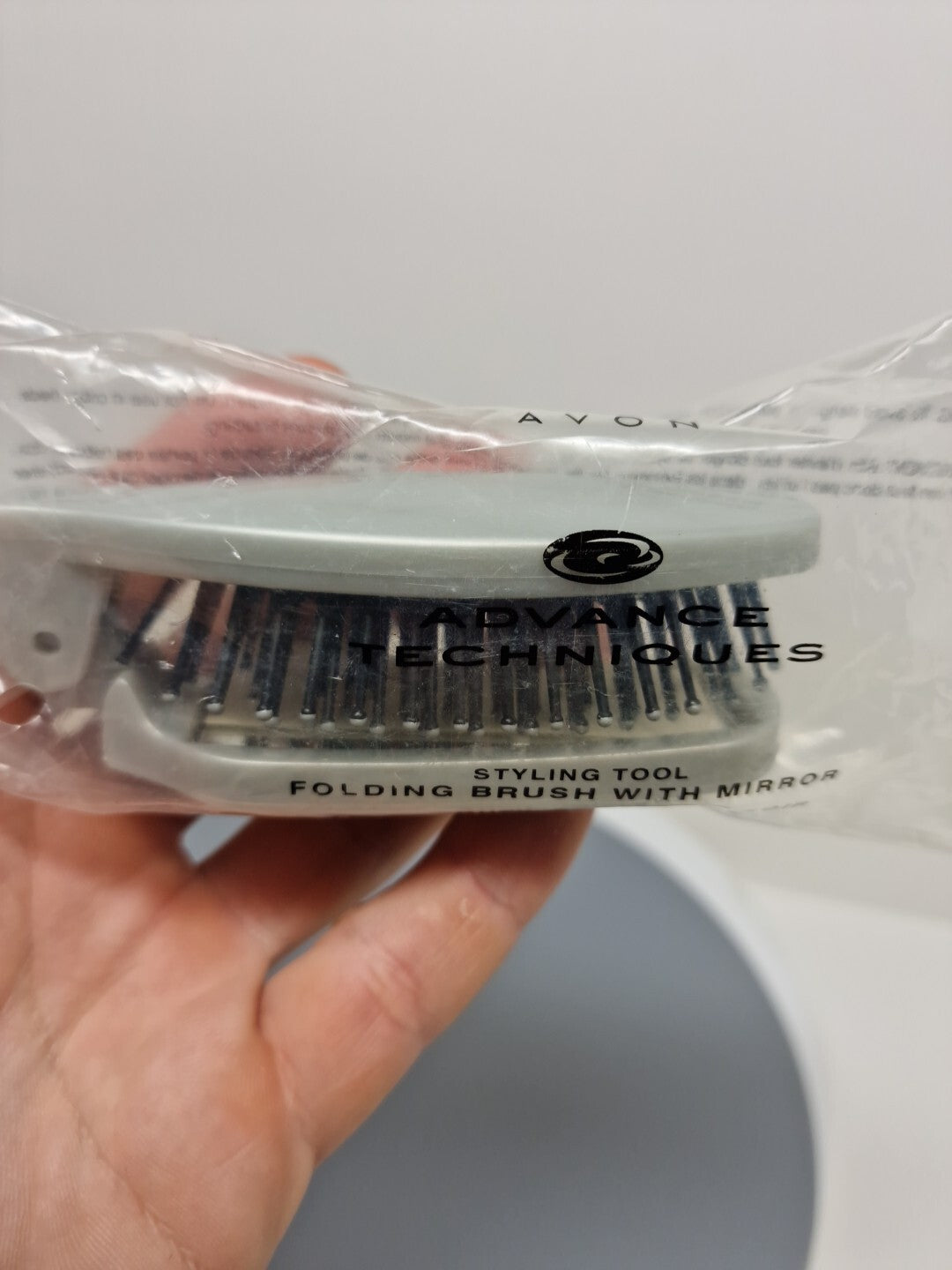Vintage Avon Advance Techniques Folding Hair Brush with Mirror - 2001 NIB