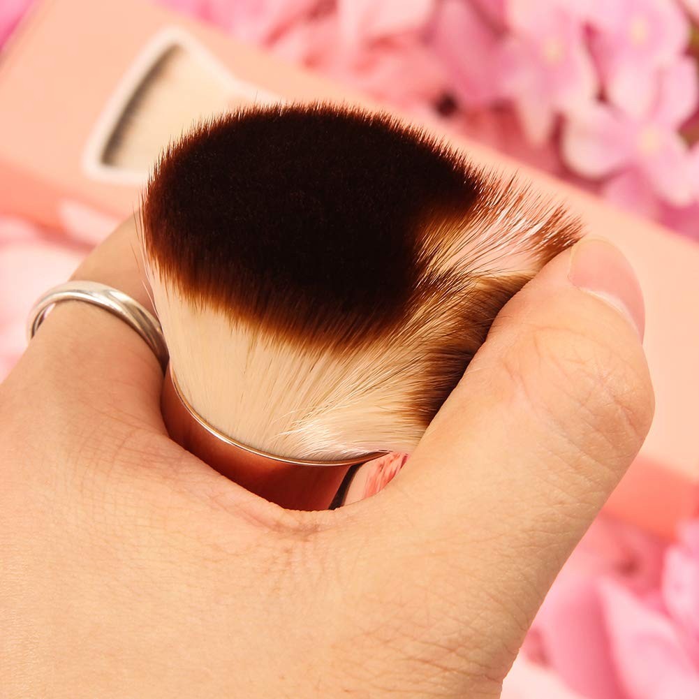 Flat Top Kabuki Foundation Brush for Flawless Makeup Blending - Dense Synthetic Bristles