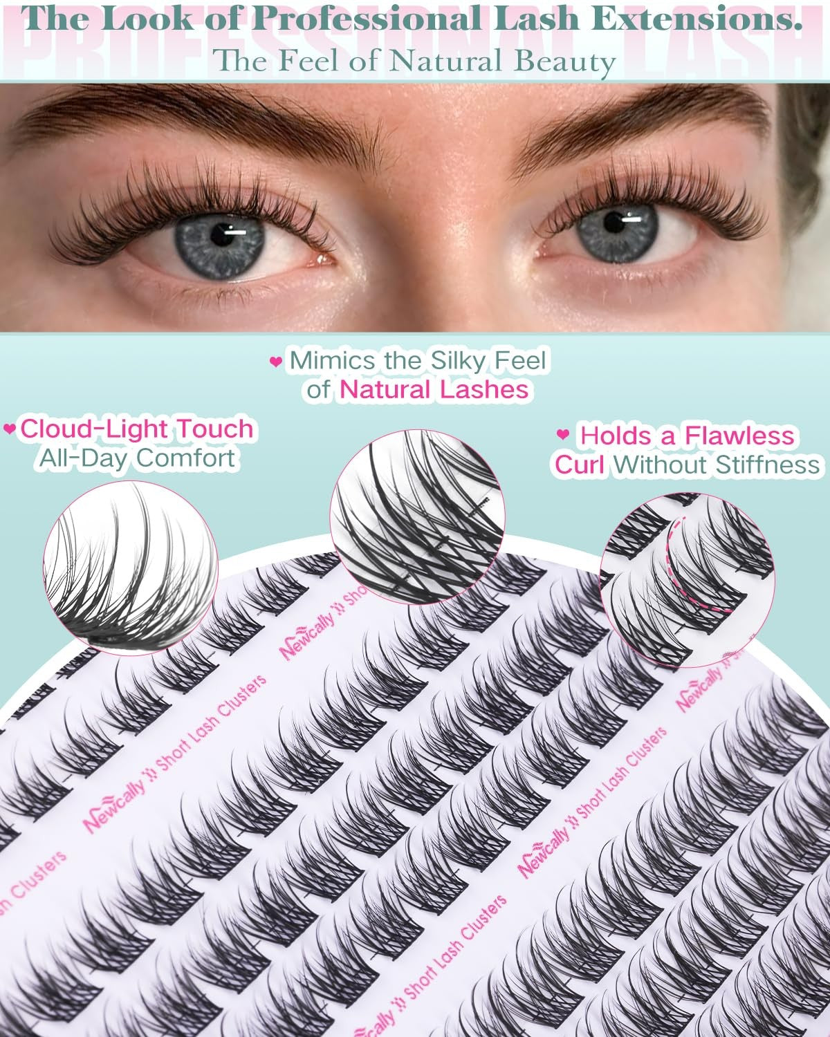 Natural Lash Clusters Kit 8-12mm - Short Eyelashes, 54 Clusters per Length (Pack of 1)