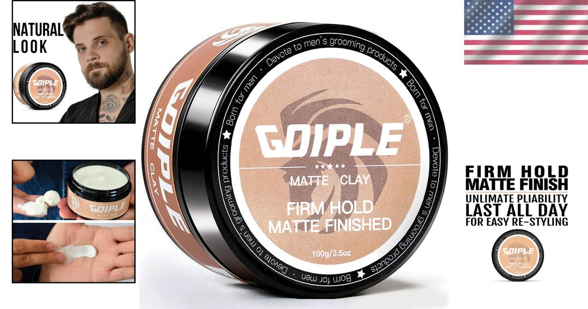 Organic Matte Hair Paste for Men - 100g Clay Pomade with Firm Hold