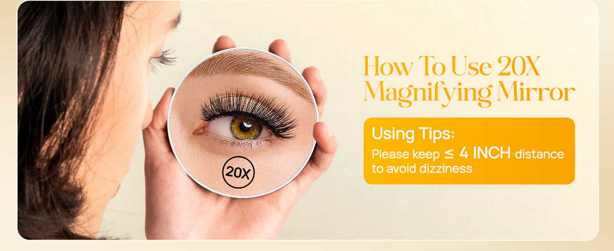 20X Magnifying Makeup Mirror with Magnetic Attachment - 3.5 Inch Portable Compact