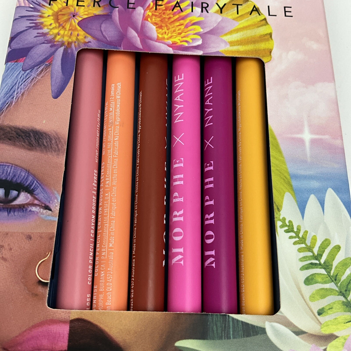 6-Piece Color Lip & Eye Liner Pencil Set - Bold & Wild Shades