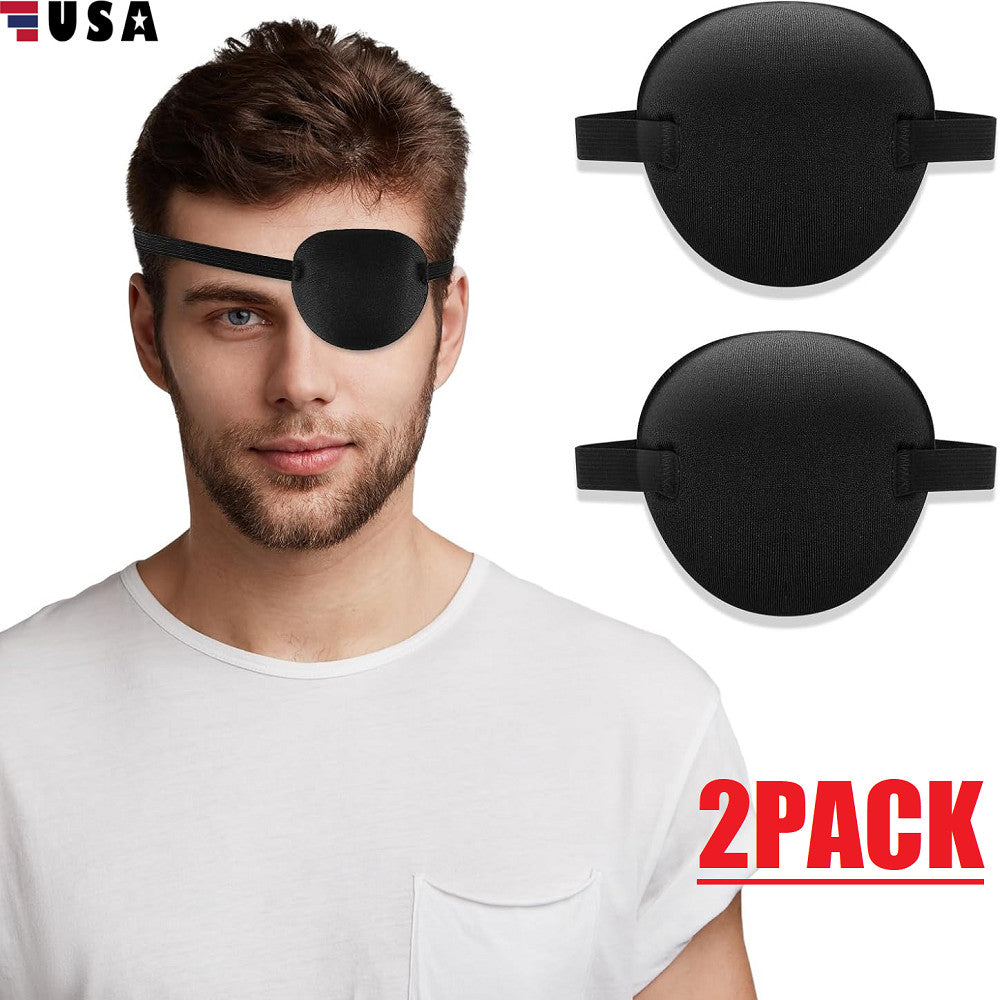 Adjustable Medical Eye Patches for Lazy Eye - 2 Pack Black