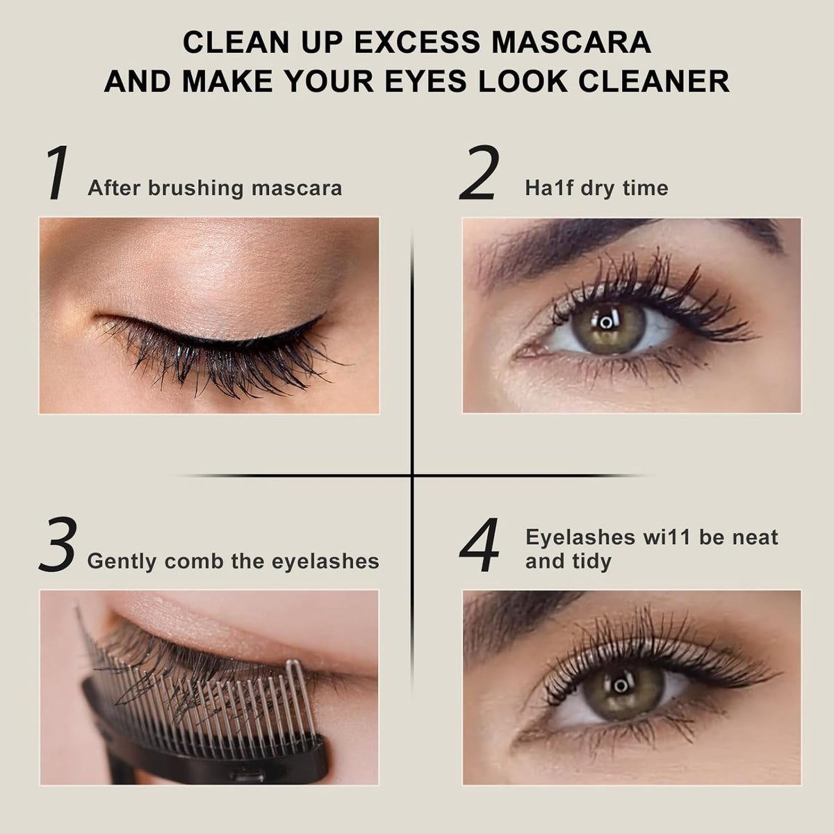 Eyelash Comb Separator Mascara Applicator for Lash Definition and Clumping Removal