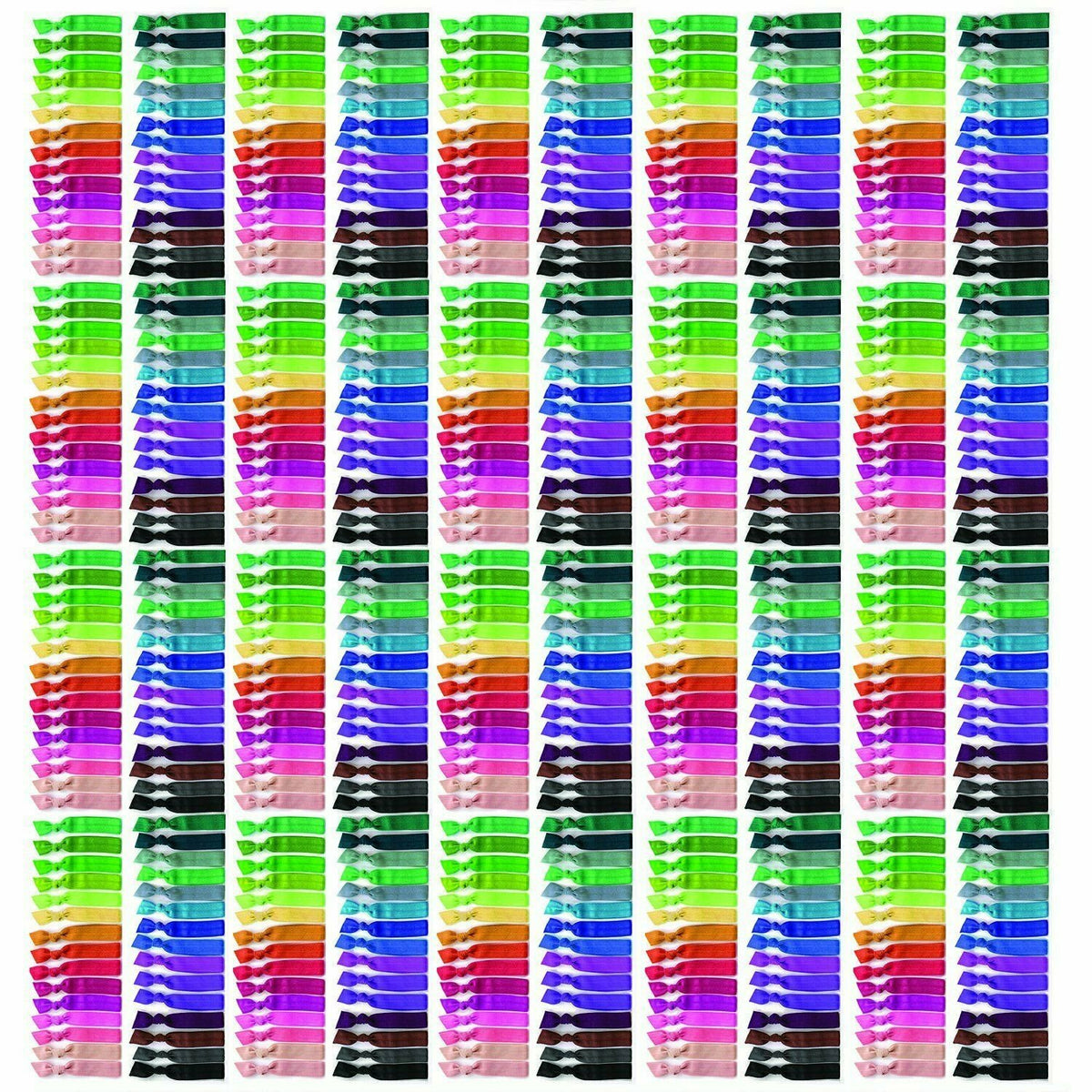 Rainbow Hair Ties No Damage or Creases Ribbon Stretchy Elastic 10