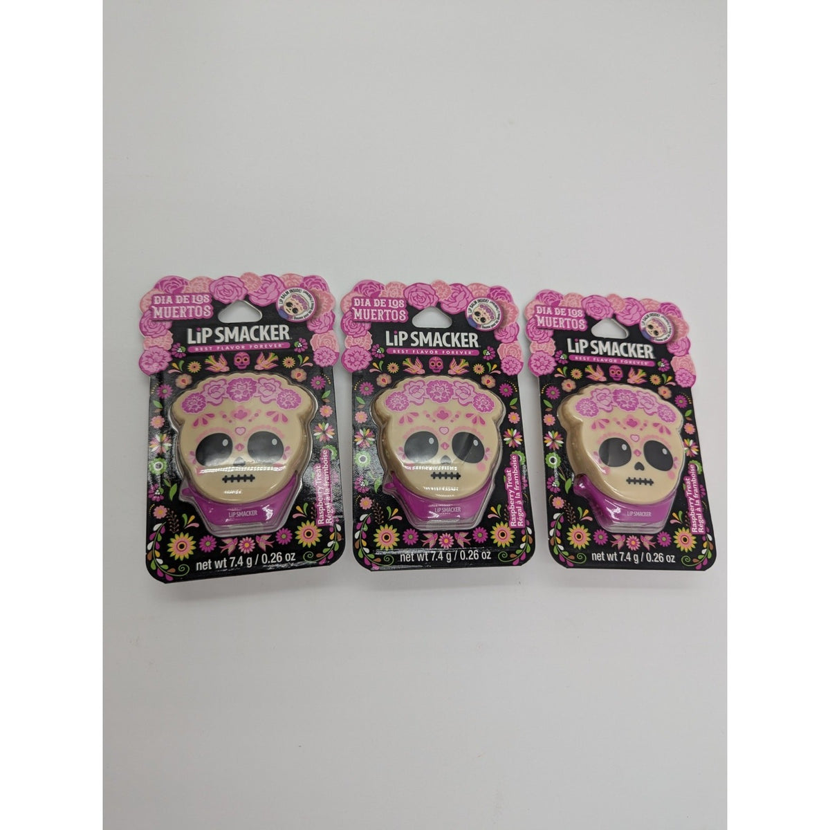 Lip Smacker Dia De Los Muertos Raspberry Lip Balm Set - 3 Pack
