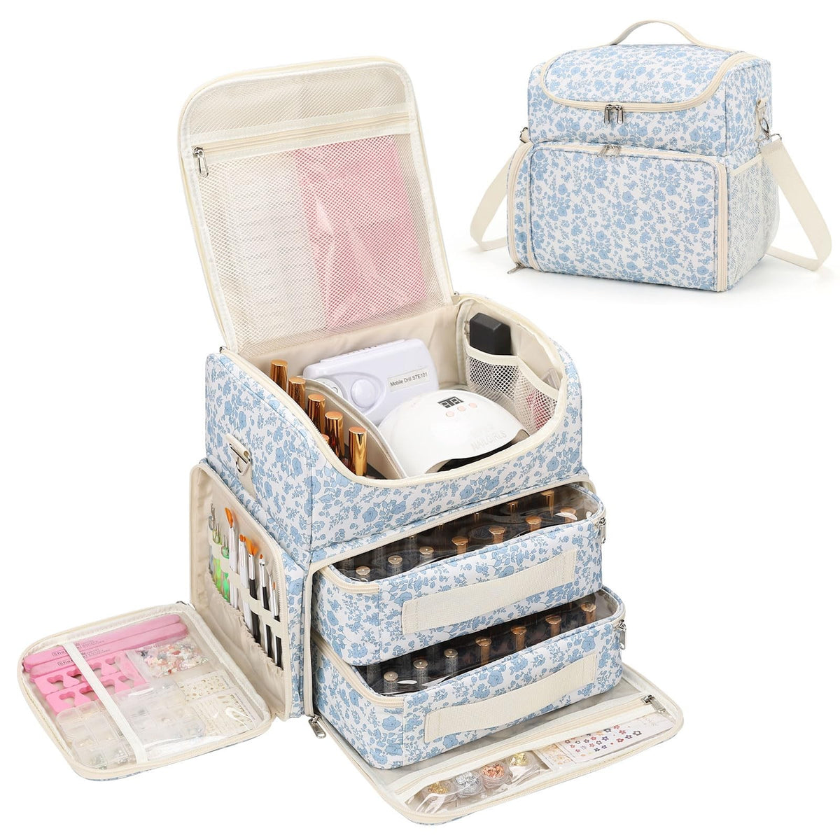 Extra Large Nail Polish Organizer Case Holds 86+ Bottles Travel Storage