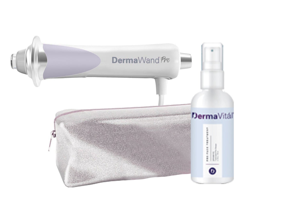 Derma Wand Pro High Frequency Facial Wand with Violet Glass Applicator - Skin Therapy Device for Anti-Aging & Serum Absorption