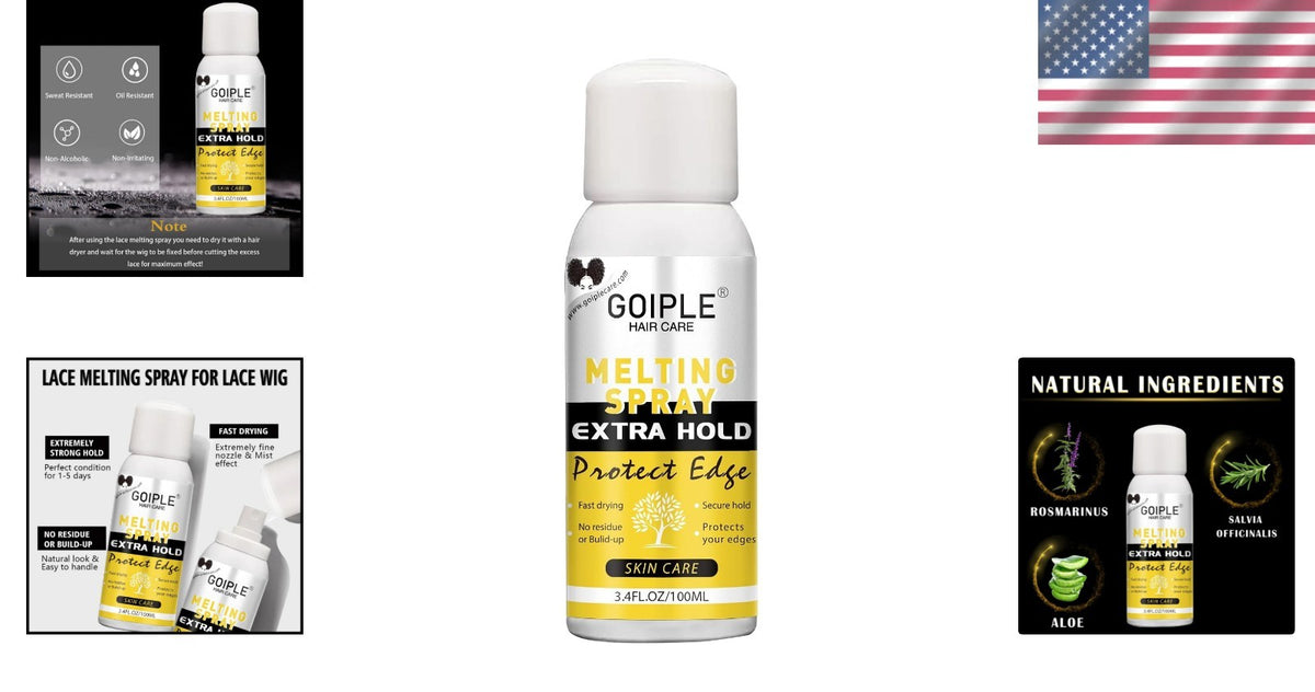 Water & Oil Resistant Wig Adhesive Spray - Invisible Lace Melting Formula 3.4oz