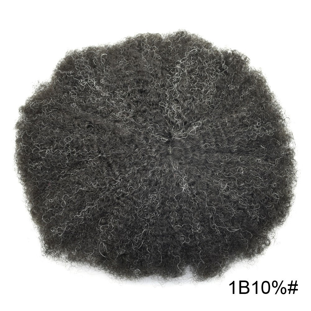 Men's Afro Curly Hair Units for Black Men - Thin Skin Toupee & Hairpieces