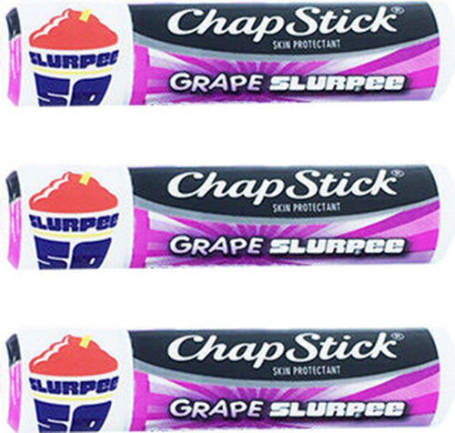 3 Pack Lip Balm Set - Grape & Blue Raspberry Flavors, 0.15 oz Each