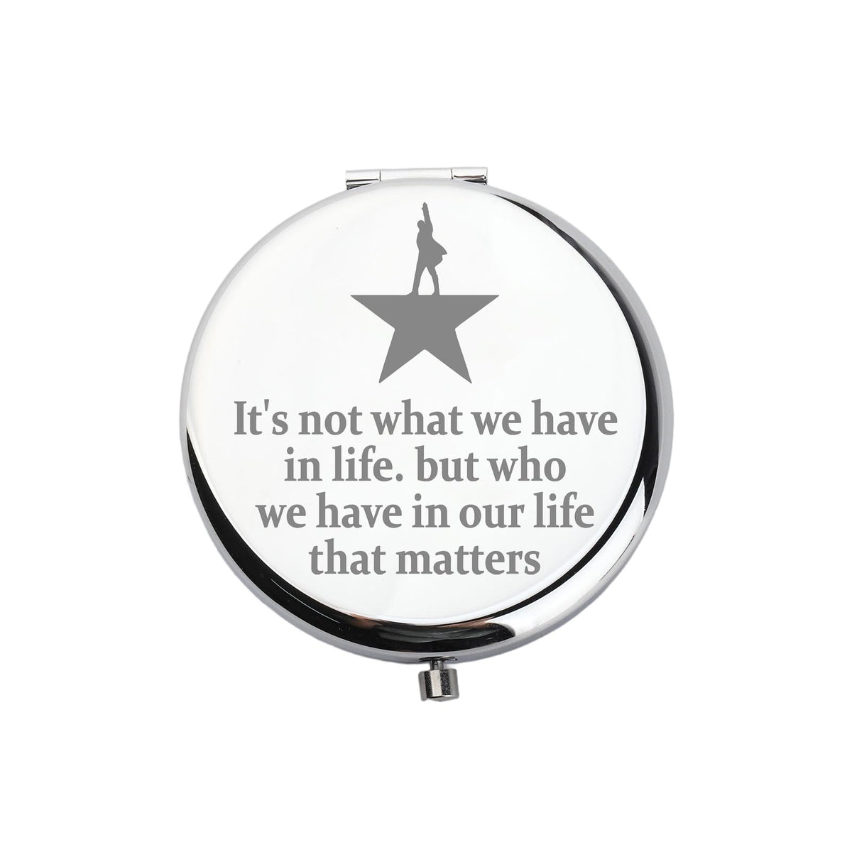 Musical Star Makeup Mirror with Magnification - Stainless Steel Compact Face Reflection
