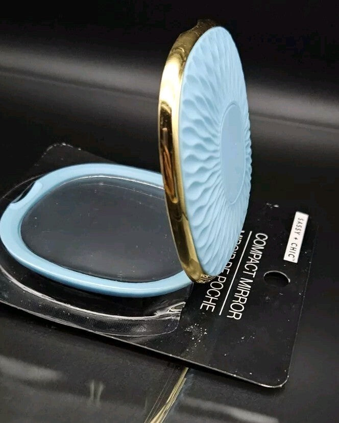 10X Magnification Dual Mirror Compact - Blue Makeup & Face Mirror