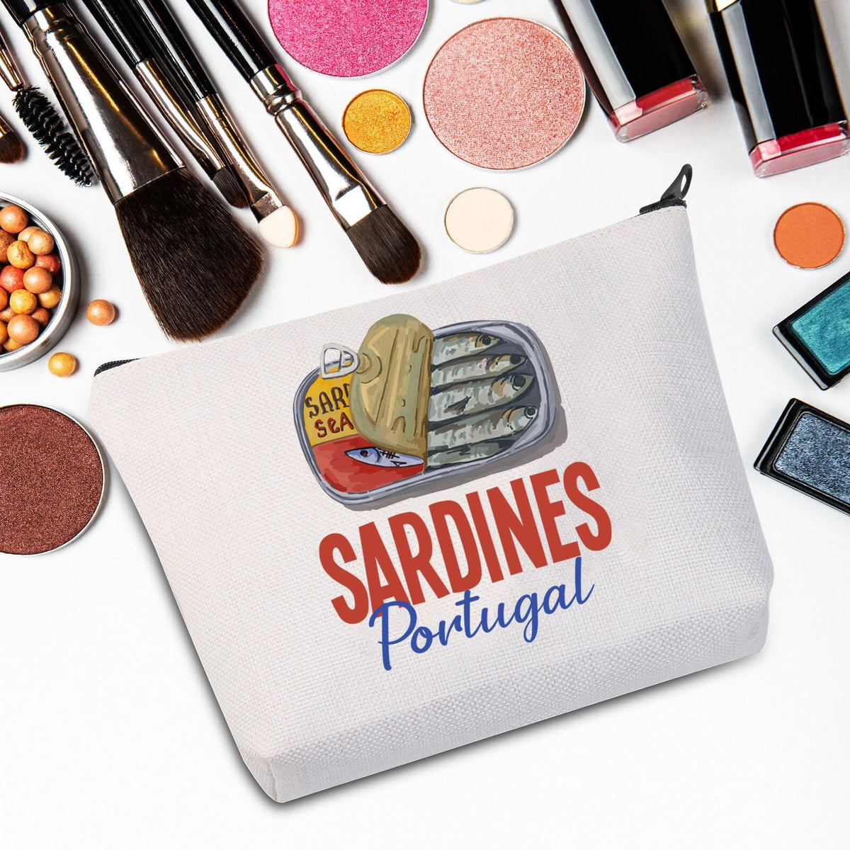 Sardine Tin Makeup Bag - Waterproof Cosmetic Travel Pouch