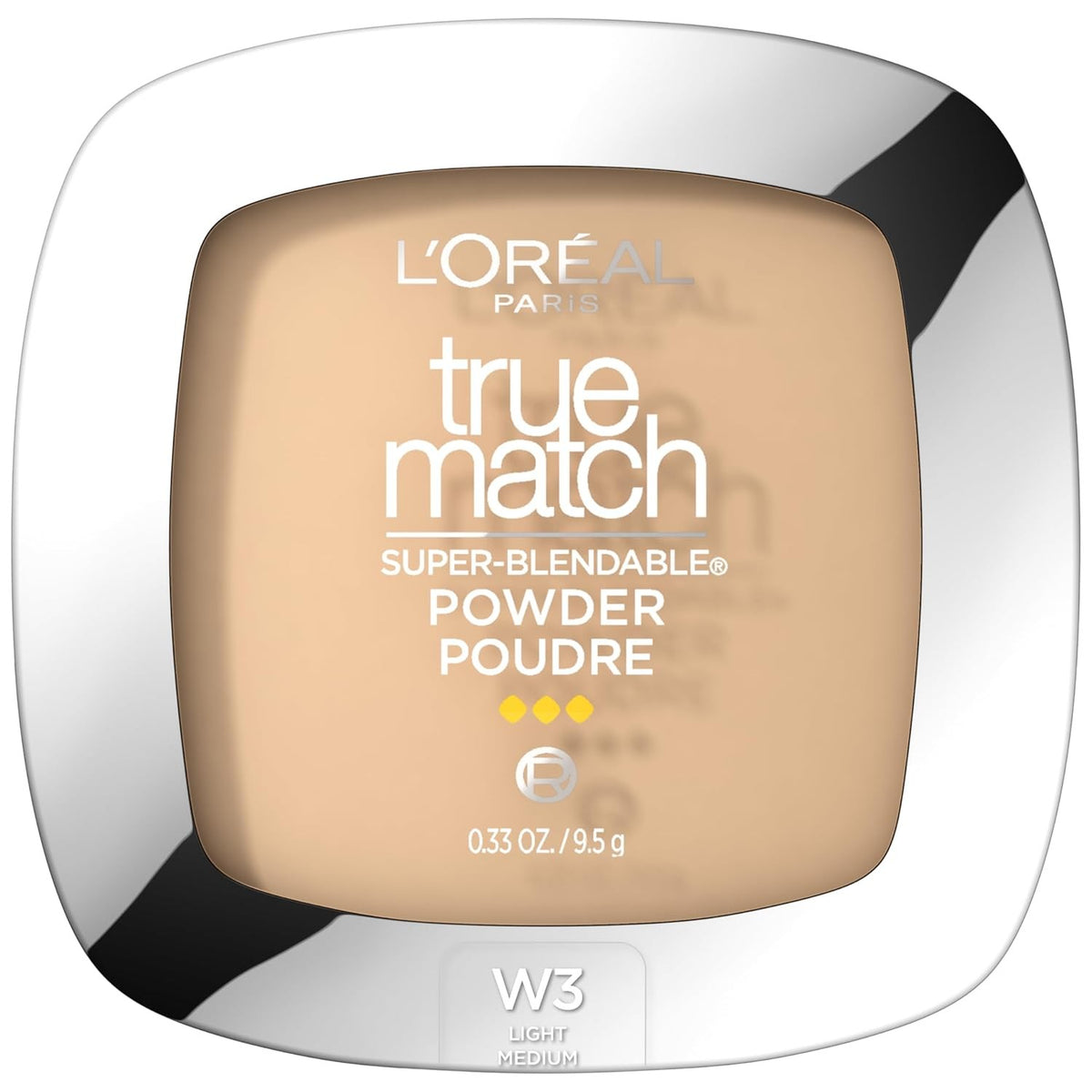 Oil-Free Powder Foundation for Natural Finish, Light Medium W3