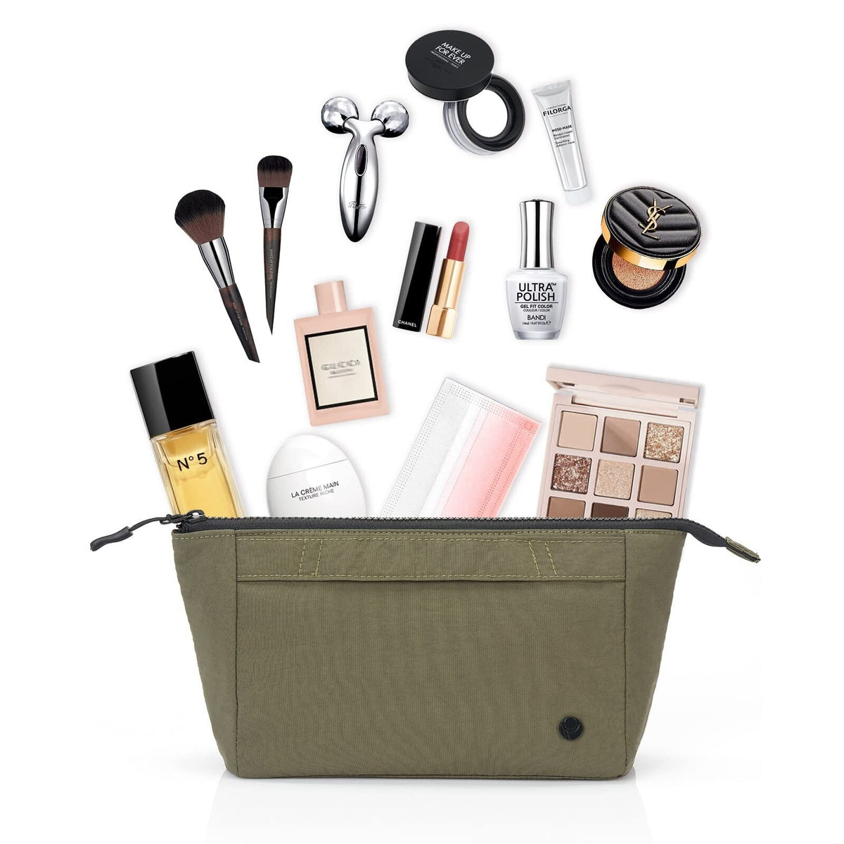 Large Travel Cosmetic Bag for Women Green Organizer Pouch