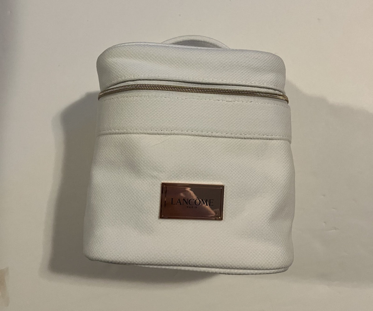 Lancôme White Cosmetic Bag with Samples – Luxury Toiletry Organizer