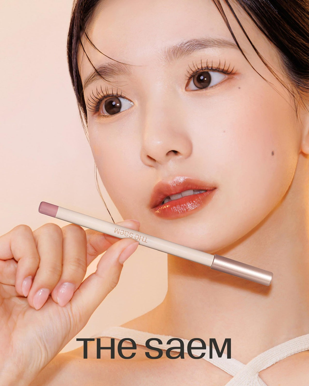 Lip Liner Pencil - Soft Coral, 4mm Slim for Precise Lip Correction