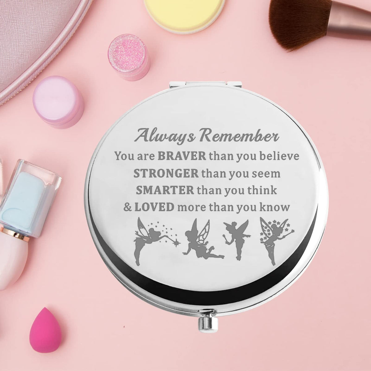 Compact Fairy Tale Pocket Mirror for Women and Girls - Cartoon Fairy Pixie Design